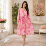 Floral Printed Midi Dress