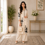 Floral Embroidered Kurti Pant Set