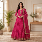 Handwork Georgette Wedding Gown Set - Image 2