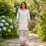 Embroidered Vertican Silk Cord Set - Image 2