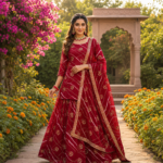 Lahariya Handwork Skirt Set with Dupatta