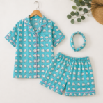 Kids Pure Cotton Elephant Print Night Suit - Image 4