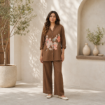Premium Pure Cotton Embroidered Co Ord Set