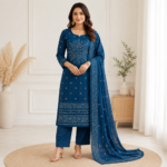 Premium Dabu Cotton Kurti Pant Dupatta Set