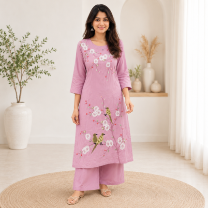 Premium Cotton Pant Set Pink