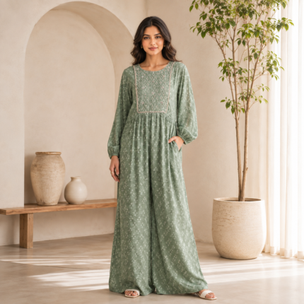 Pure Muslin Printed Jumpsuit