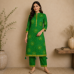 Premium Bandhej Kurti Pant Set - Image 2
