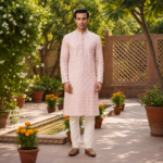 Premium Embroidered Satin Kurta