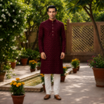 Premium Embroidered Satin Kurta - Image 5