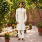 Premium Embroidered Satin Kurta - Image 6