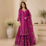 Premium Masleen Silk Kurti Skirt Dupatta Set - Image 3