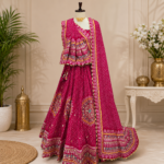 Premium Printed Crepe Silk Lehenga Choli Set