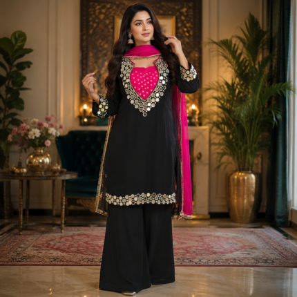 Premium Crepe Silk Designer Suit Set