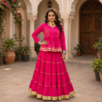Premium Roman Gota Patti Lehenga Top Set - Image 3