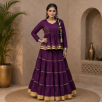 Premium Roman Gota Patti Lehenga Top Set - Image 5