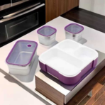 Premium 3 Grid Bento Lunch Box - Assorted Colors - Image 2