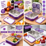 Premium 3 Grid Bento Lunch Box - Assorted Colors - Image 3
