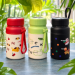 Cartoon Printed Insulated Steel Food Jar - Assorted Colors