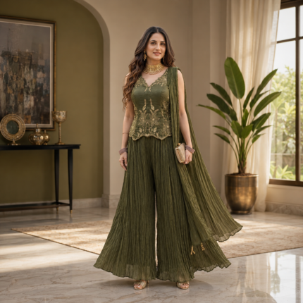 Luxury Crush Tissue Peplum Set
