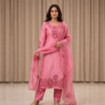 Pure Dola Kurti Pant Dupatta Set