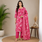 Cotton Silk Printed Kurti Pant Dupatta Set