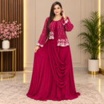 Glass Glazy Chinon Indo Western Gown