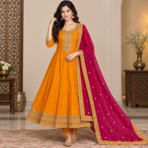 Premium Vichitra Silk A Line Suit Set