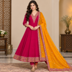 Premium Vichitra Silk A Line Suit Set - Image 2