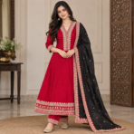Premium Vichitra Silk A Line Suit Set - Image 4