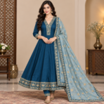 Premium Vichitra Silk A Line Suit Set - Image 5