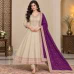 Premium Vichitra Silk A Line Suit Set - Image 7