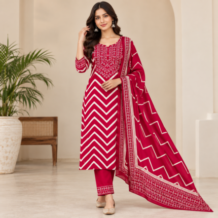 Premium Gajji Silk Kurti Pant Dupatta Set