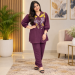 Premium Imported Cotton Embroidered Co ord Set