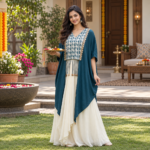 Premium Russian Silk Chinnon Dhoti Set
