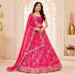Gaji Silk Bandhani Lehenga with Gota Patti Work
