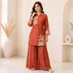 Floral Handwork C-Cut Top & Pant Set